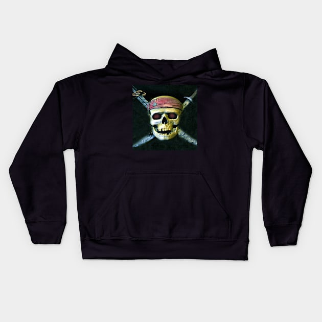 Jolley Roger one Kids Hoodie by dltphoto